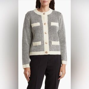 Renee C Crochet Sweater Crop Small